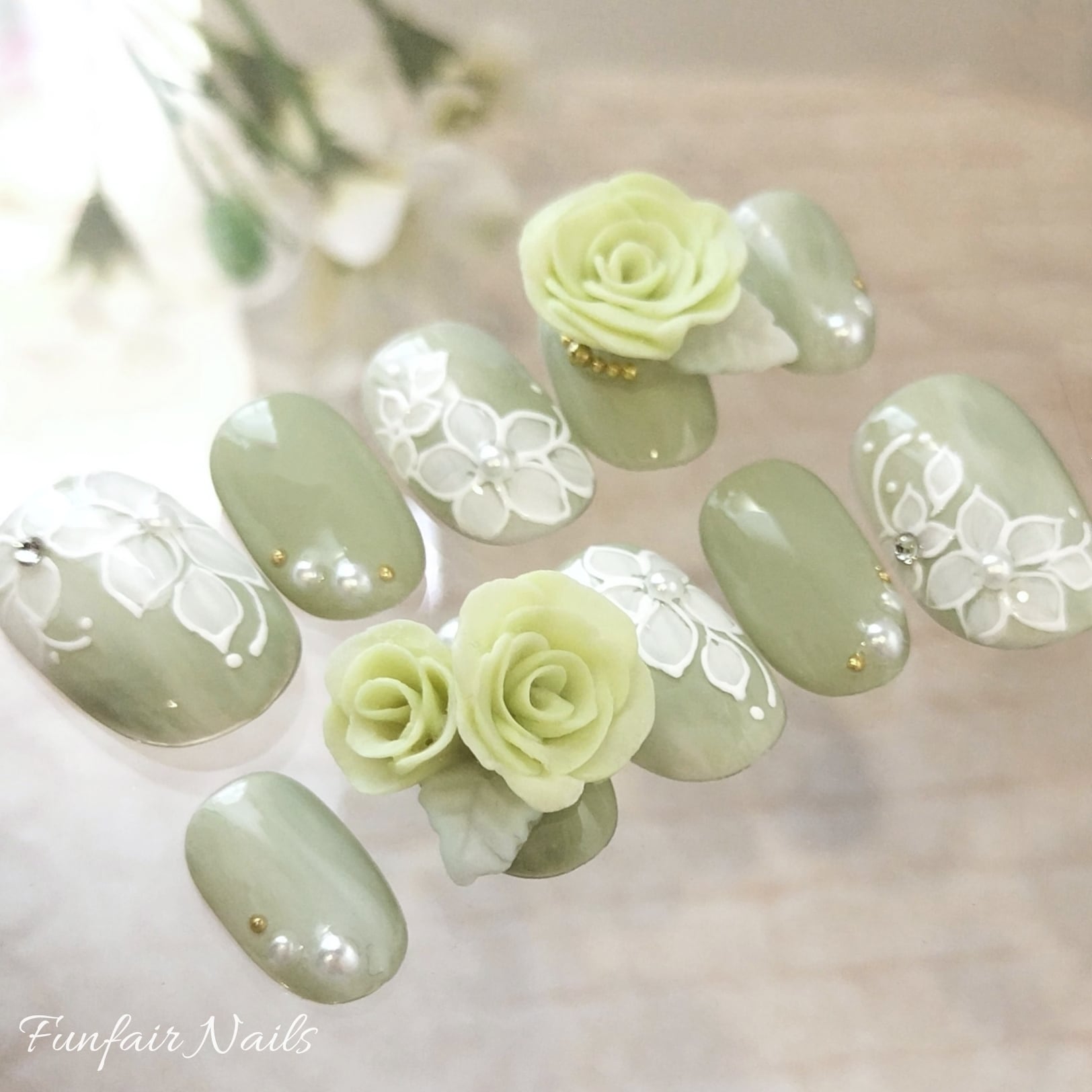 ノーブルローズ(ピスタチオグリーン) | Funfair Nails