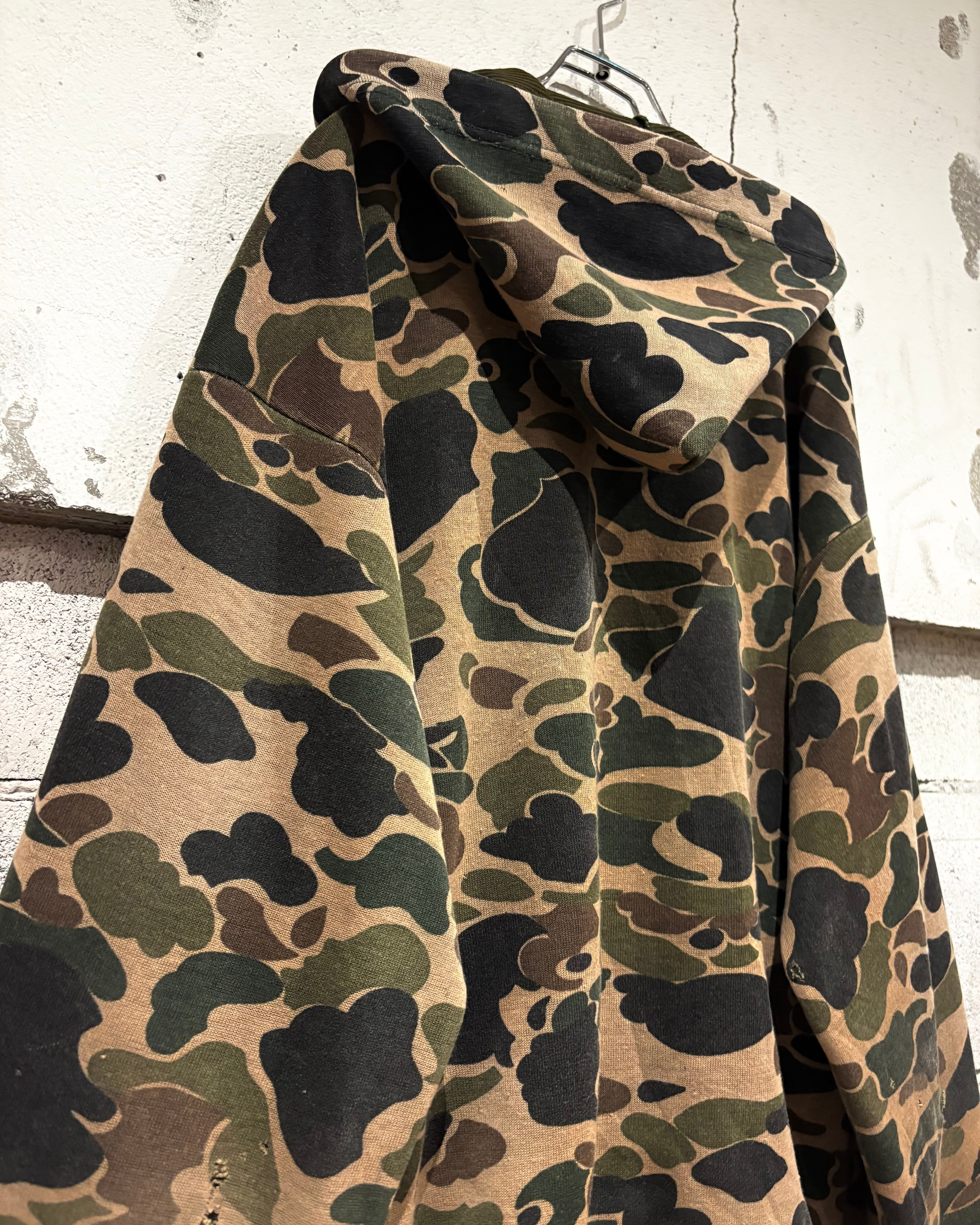 Caka otto】 Duck Hunter Camouflage Pattern Loose Zip Up Hoodie