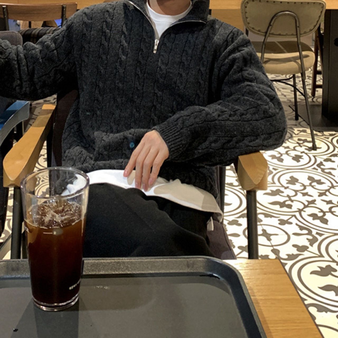 ケーブルジップアップニット　MT0080340