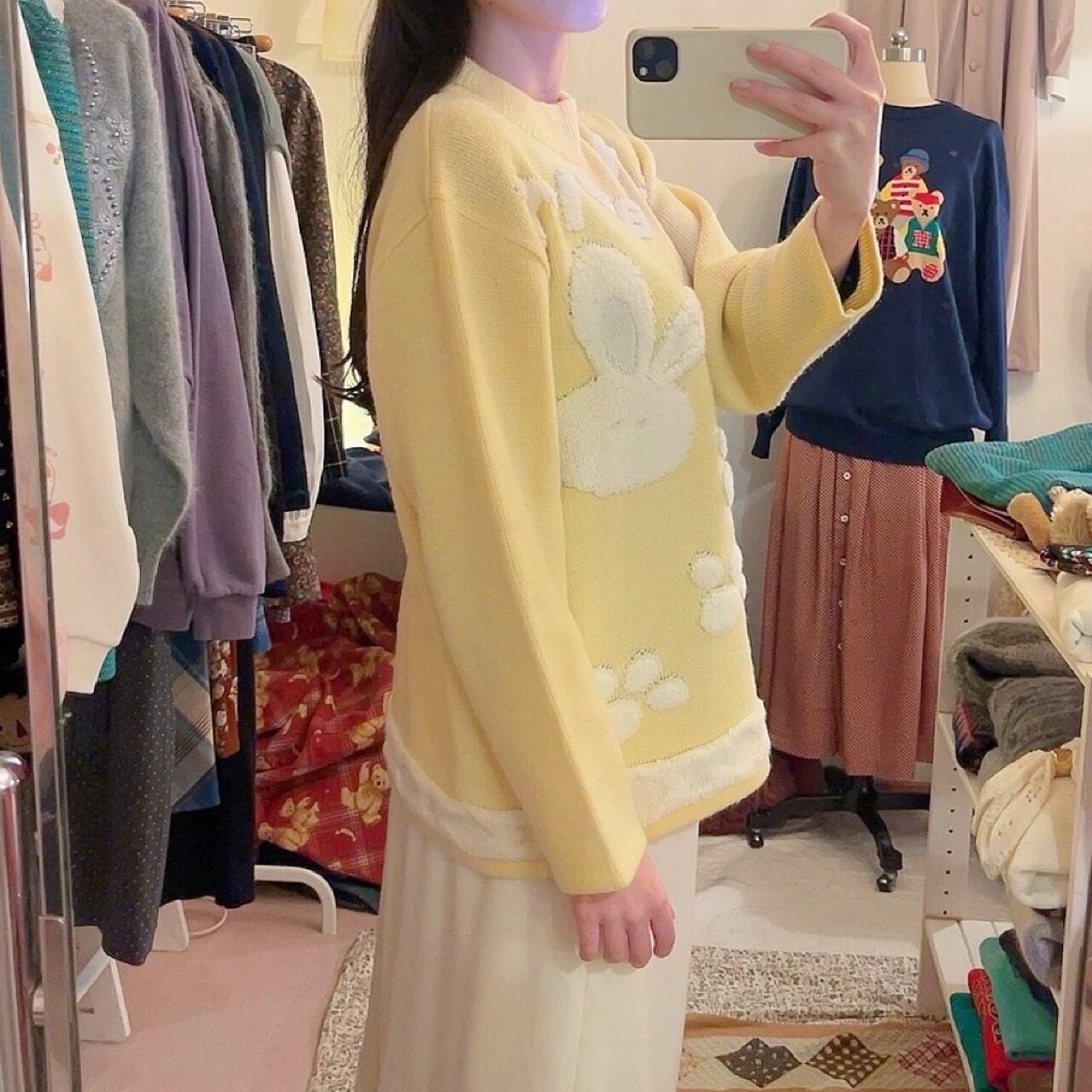 rabbit pale yellow knit sweater