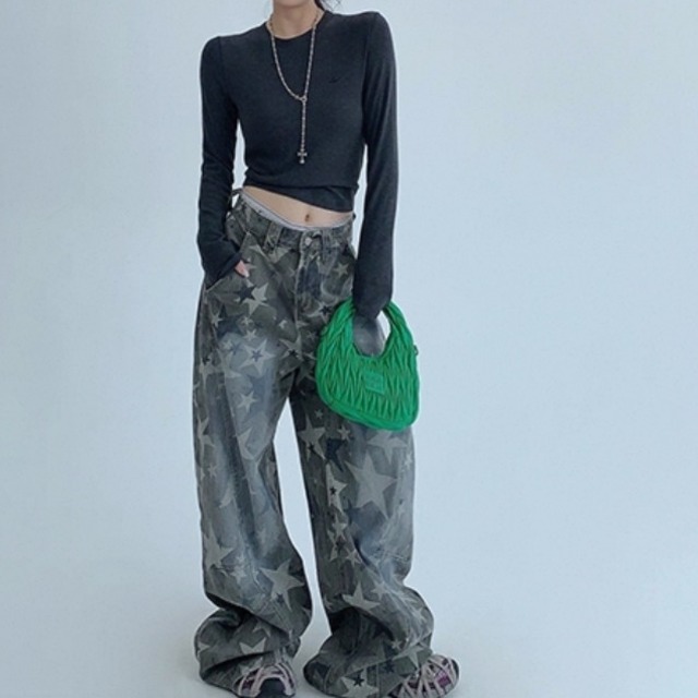 Casual Jeans Straight Wide leg Pants 125464