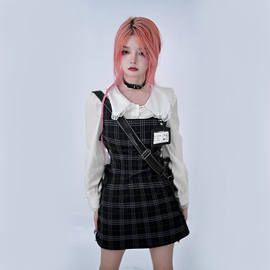 ジャンパースカート レディース サロペット プリーツスカート スクール