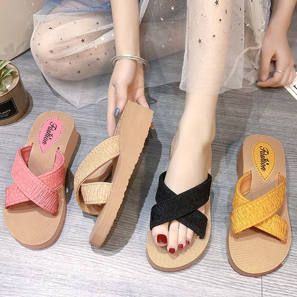厚底 ジュート サンダル レディース 春夏 クロスサンダル おしゃれ 履きやすい 歩きやすい ビーチ プール 海水浴 リゾート レジャー 大人可愛い 大人女子