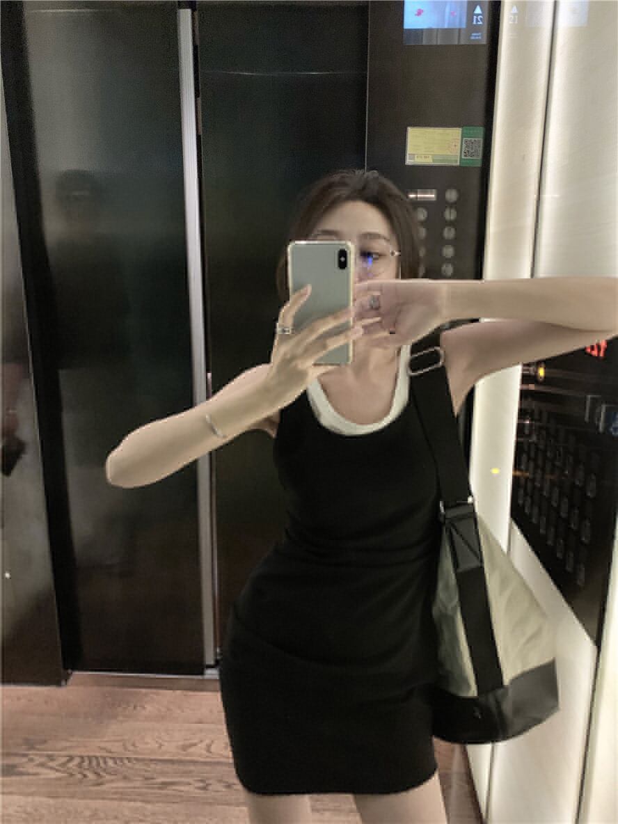 ドレス サマーショートスカート ウェストスリム 夏物 ブラックストロベリース36013793332