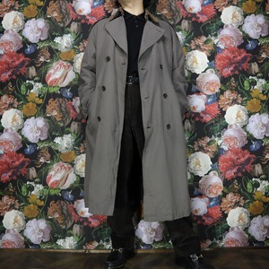 【pierre cardin】レザーカラーロングトレンチコート ライナー付き