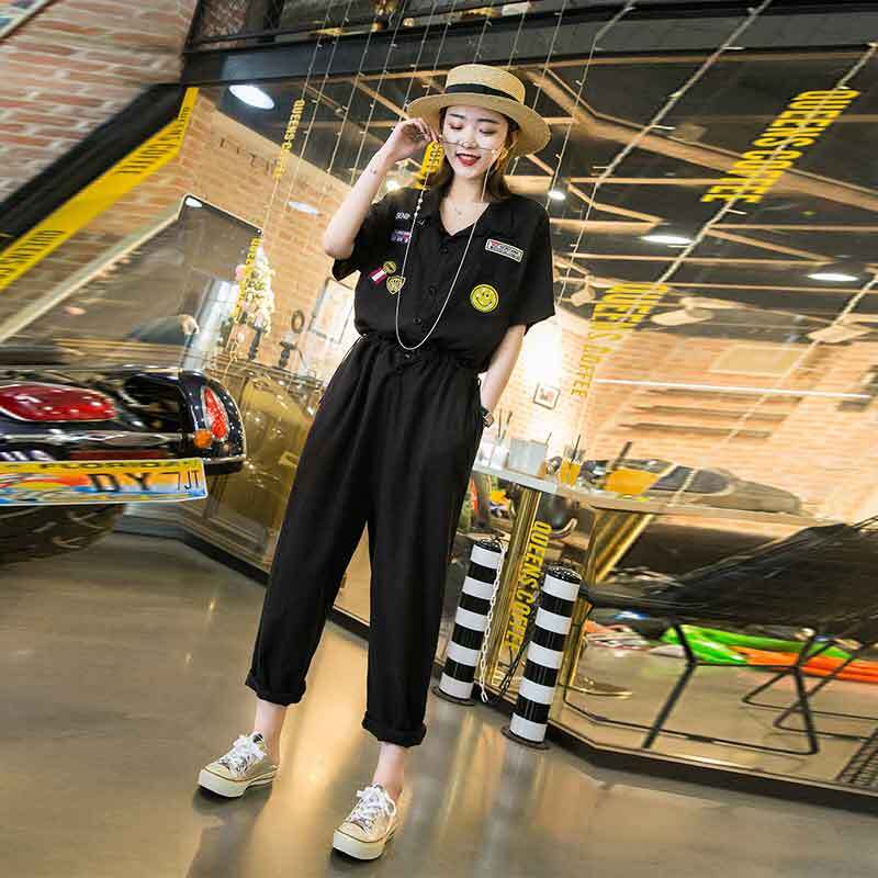 スプリングサマースタイルルーズジャンプスーツ オールインワン 大きめサイズ 春物 夏物 ミックスインファッション30429412747