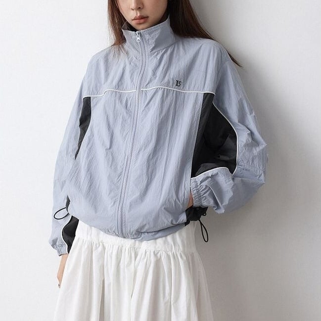 bi-color zip-up jacket 14258