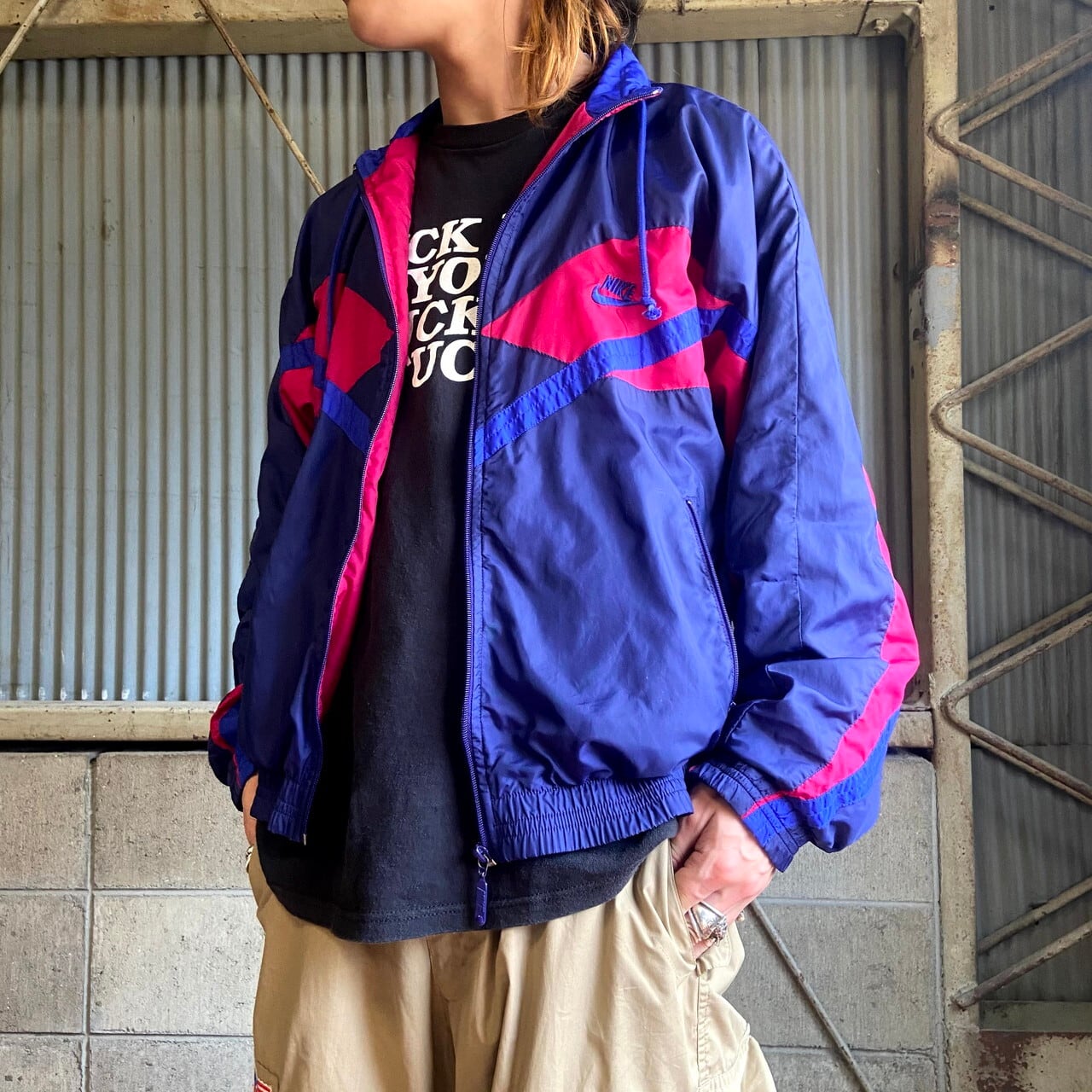 M☺︎古着 80s 90s NIKE ナイキ ナイロンジャケット レトロ-