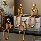 ２個セット 人型フィギュア オーナメント ２種類 ゴールド