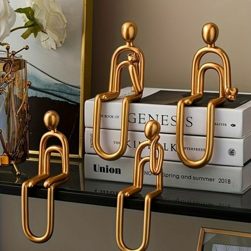 ２個セット 人型フィギュア オーナメント ２種類 ゴールド