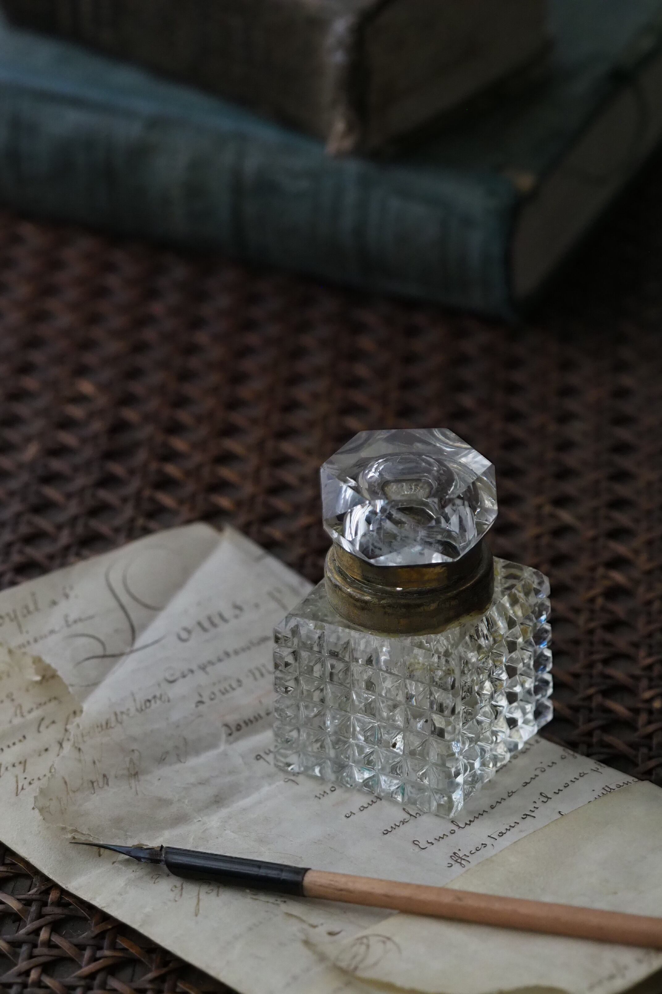 カットガラスインクボトル-antique glass ink bottle | アンティーク