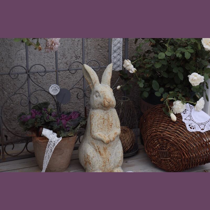 ガーデンオーナメント ヴィンテージ調 レトロ調 うさぎ 置物 オブジェ