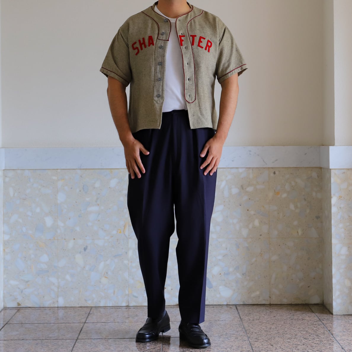 40s～50s ヴィンテージ＜アメリカ ベースボールシャツ＞M1652c 極美品】40s special vintage baseball shirt 