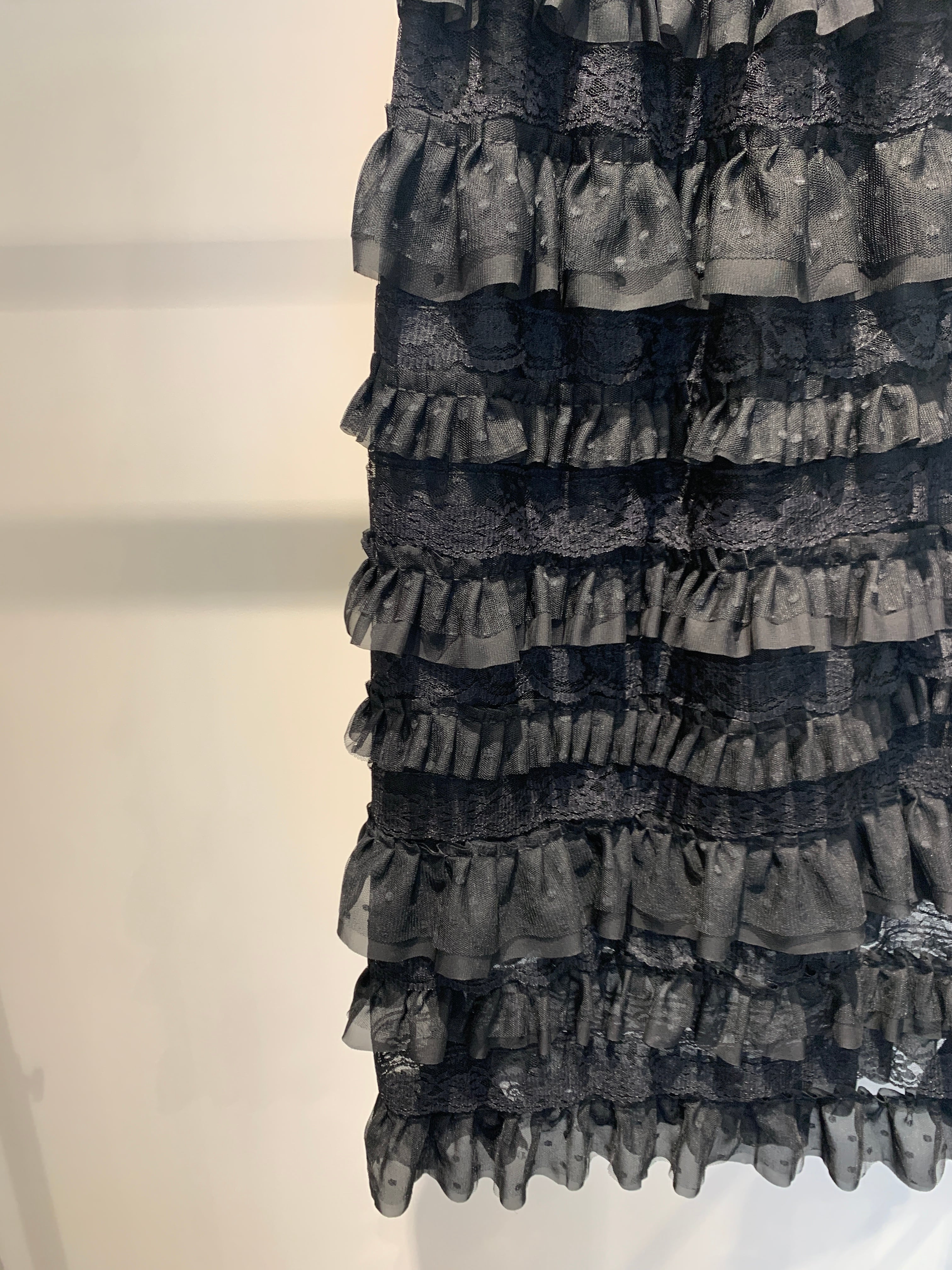 lace tiered straight skirt