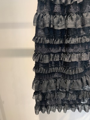 lace tiered straight skirt