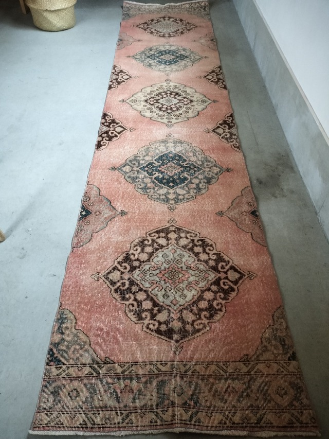 Turkish runner rug 379✕83cm No401
