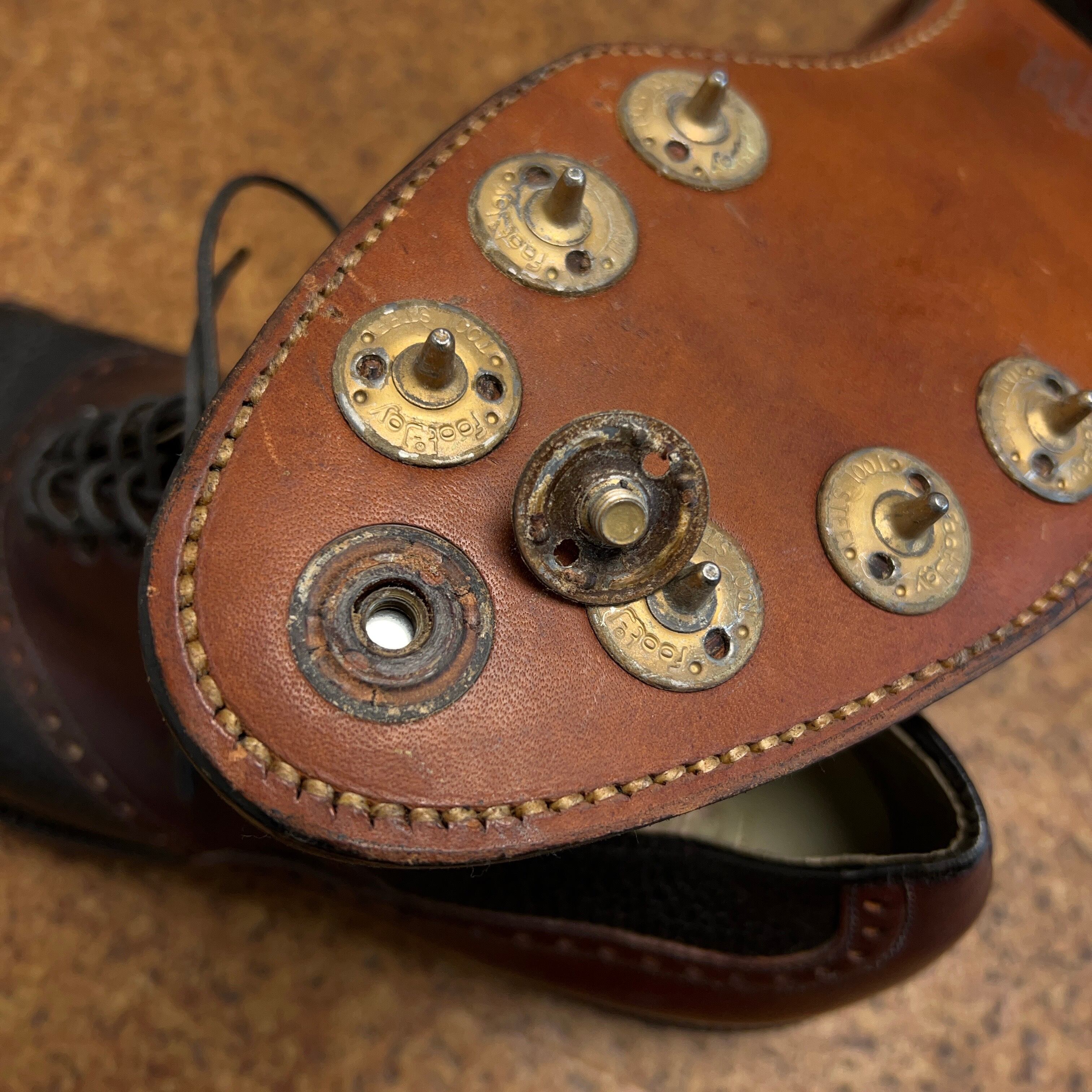 1960's~ FootJoy Brogues Golf Spike Shoes Cordovan 2tone フット