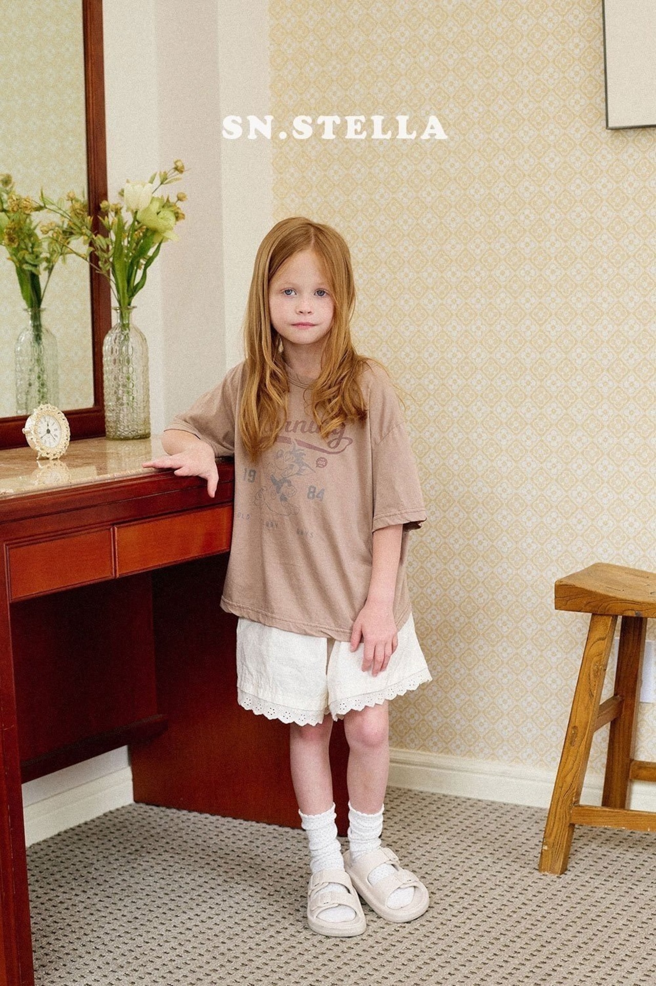 【SN,STELLA】モーニングウルフ Tシャツ ブラウン 80~130cm - 4