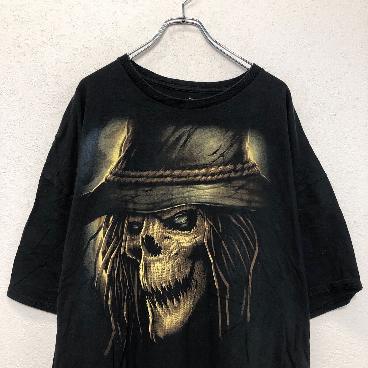 半袖 プリント Tシャツ 3XL ブラック イラスト ビッグサイズ イラスト