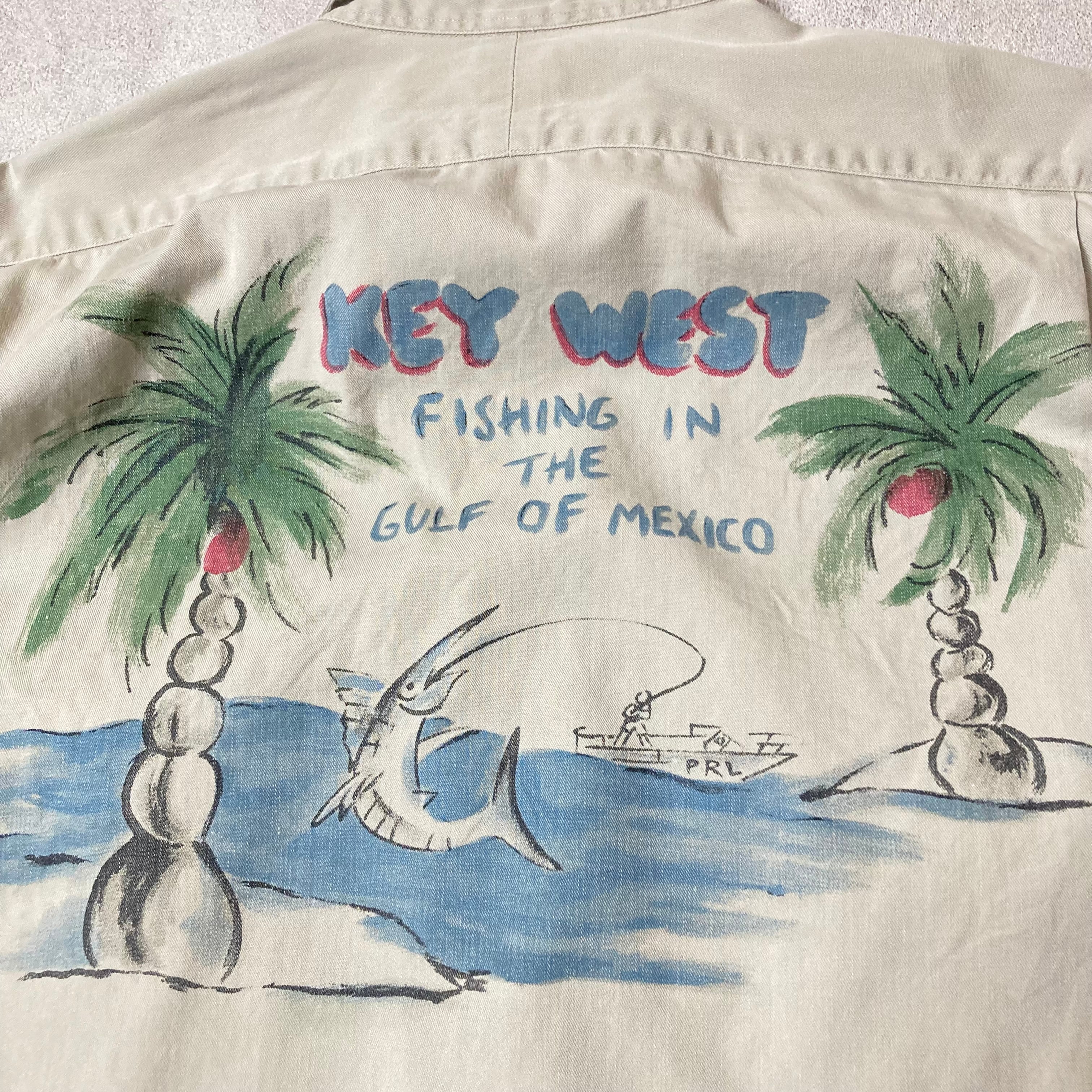 ラルフローレン key west シャツ　カジキ 90s ポロラルフローレン カジキ キーウェスト バックリント 長袖シャツ