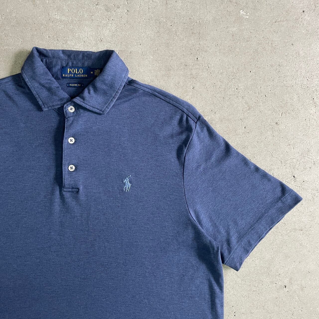 ef31 ラルフローレン ポロシャツ 龍 ネイビー スカシャツ メンズM相当 Polo Ralph Lauren ポロ ラルフローレン Tシャツ地 ポロシャツ