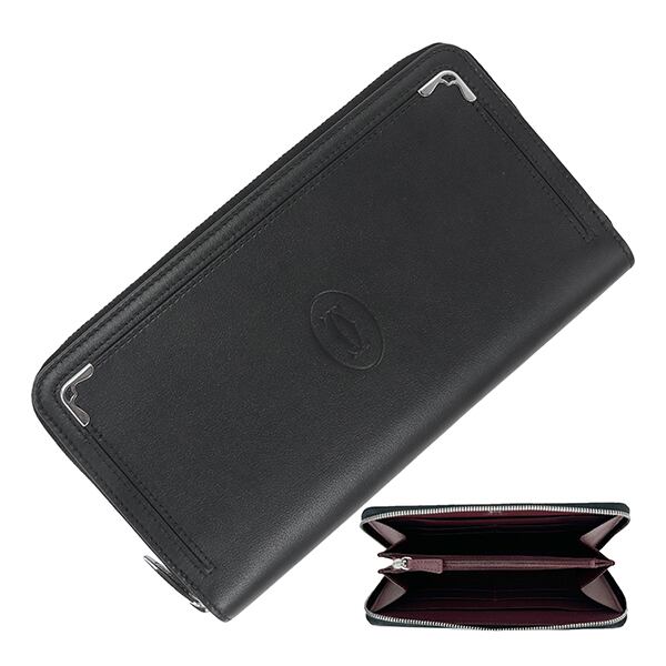 Used CARTIER カルティエ ラウンドジップインターナショナルウォレット L3001489 マスト ドゥ カルティエ 超美品