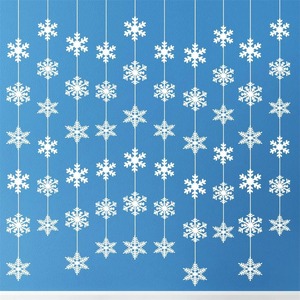 【在庫処分】10本 クリスマス飾り 雪の結晶 ガーランド 雪 クリスマスガーランド 雪花飾り クリスマスオーナメント スノーフレーク 冬 クリスマス 新年 パーティー飾り