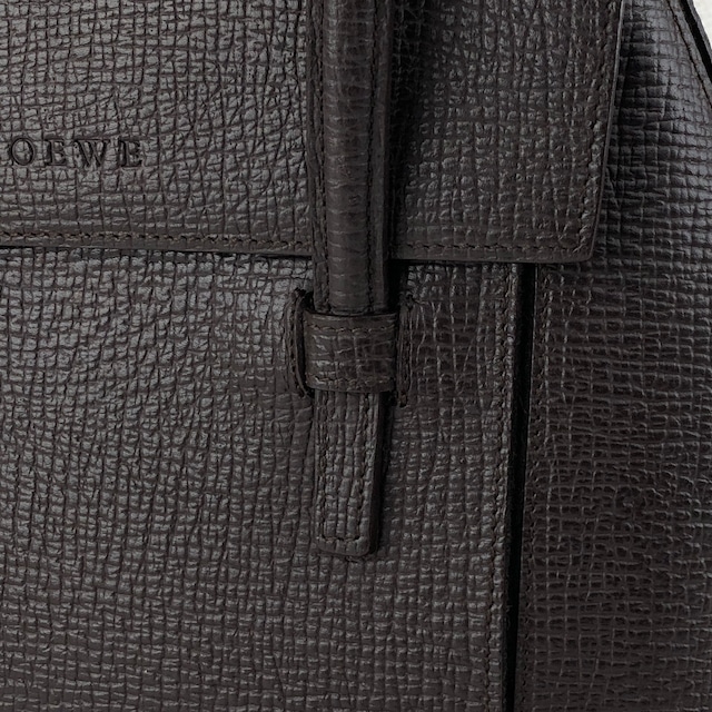 LOEWE ロエベ ハンドバッグ ブラウン ロゴ レザー 型押し vintage ヴィンテージ オールド xdd6ie