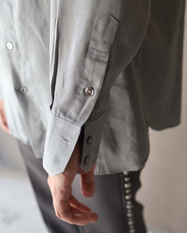 【Jean Paul Gaultier】High-neck shell button check shirt