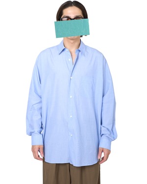 ssstein "SMOOTH COTTON OVERSIZED REGULAR COLLAR SHIRT〔SAX〕"