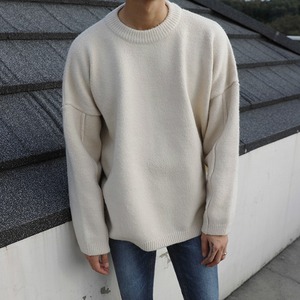 シンプルモードラウンドネックニット　993