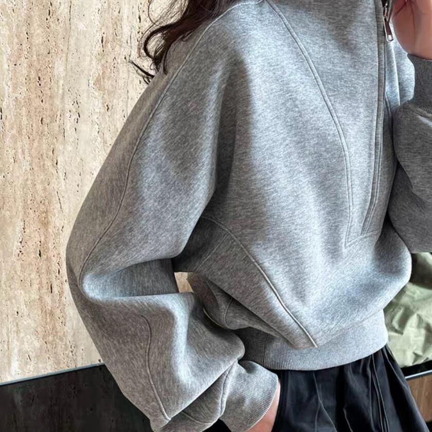 half-zip casual oversized sweatshirt m0466