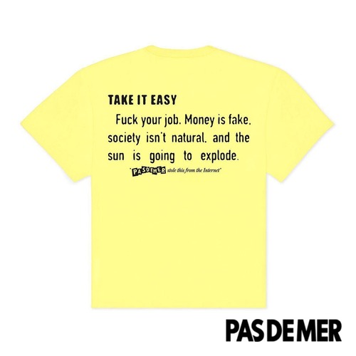 【PAS DE MER/パドゥメ】INTERNET QUOTES T-SHIRT Tシャツ / YELLOW / SS26-14043
