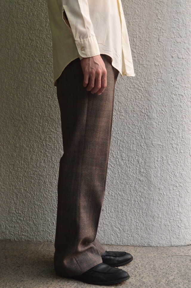 1970's Old Vintage Wool Flare Slacks Prince of Wales Check TALON ZiPPER オールドビンテージ 70s チェックウール フレアスラックス