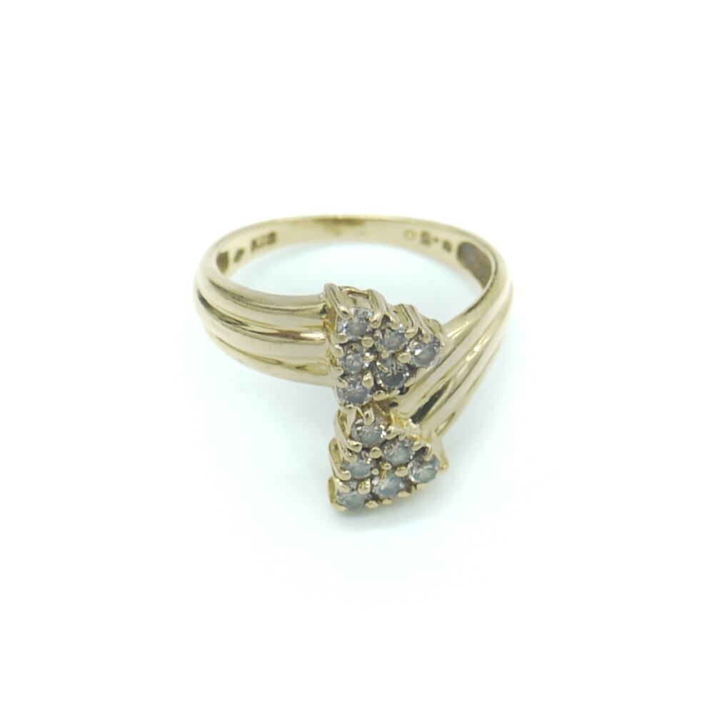 K18 ダイヤモンド デザインリング 18金 指輪 10号 Y02201 | 大和屋質店
