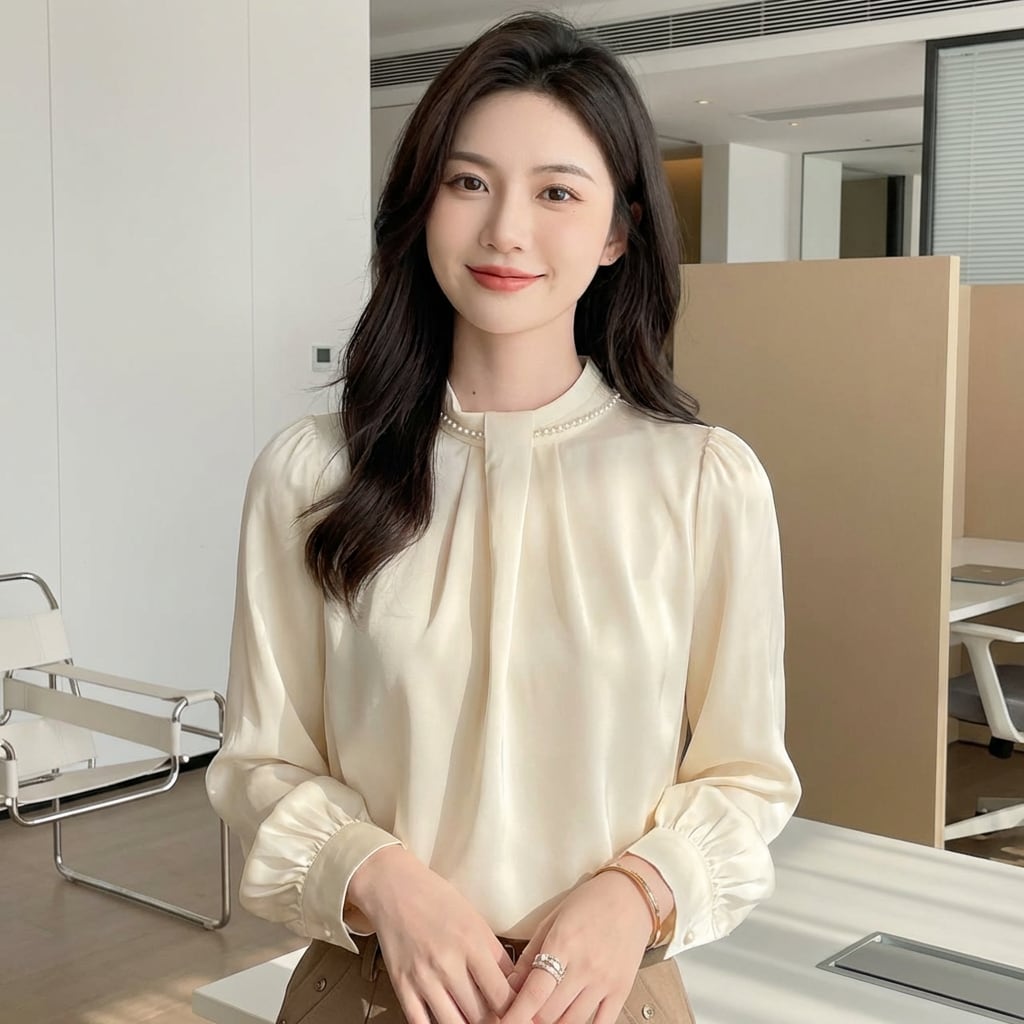 ハイエンドバルーンスロングリーブトップス A1006