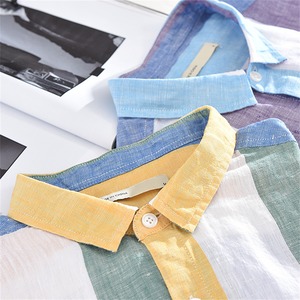 Pastel Stripe Linen Shirt / パステル ストライプ リネン シャツ