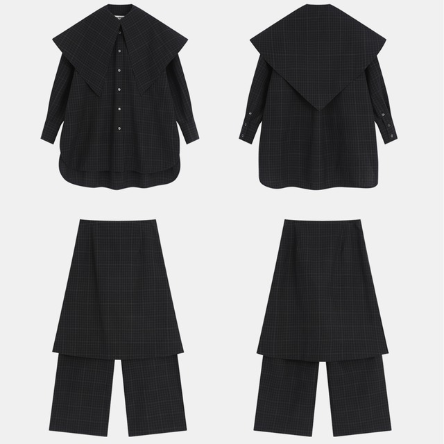 Relaxed fit stripe overlay shirt A00075