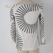 フラダンス 衣装 トップス カットソー ホワイト系 マナオラ ハワイアン アロハ フラ ダンス レッスン 練習 ブラック系 白 黒 ロンティ モノクロ かわいい おしゃれ 上品 大人っぽい 白黒 シンプル フィット感 カジュアル ダンス衣装 軽やか レディース