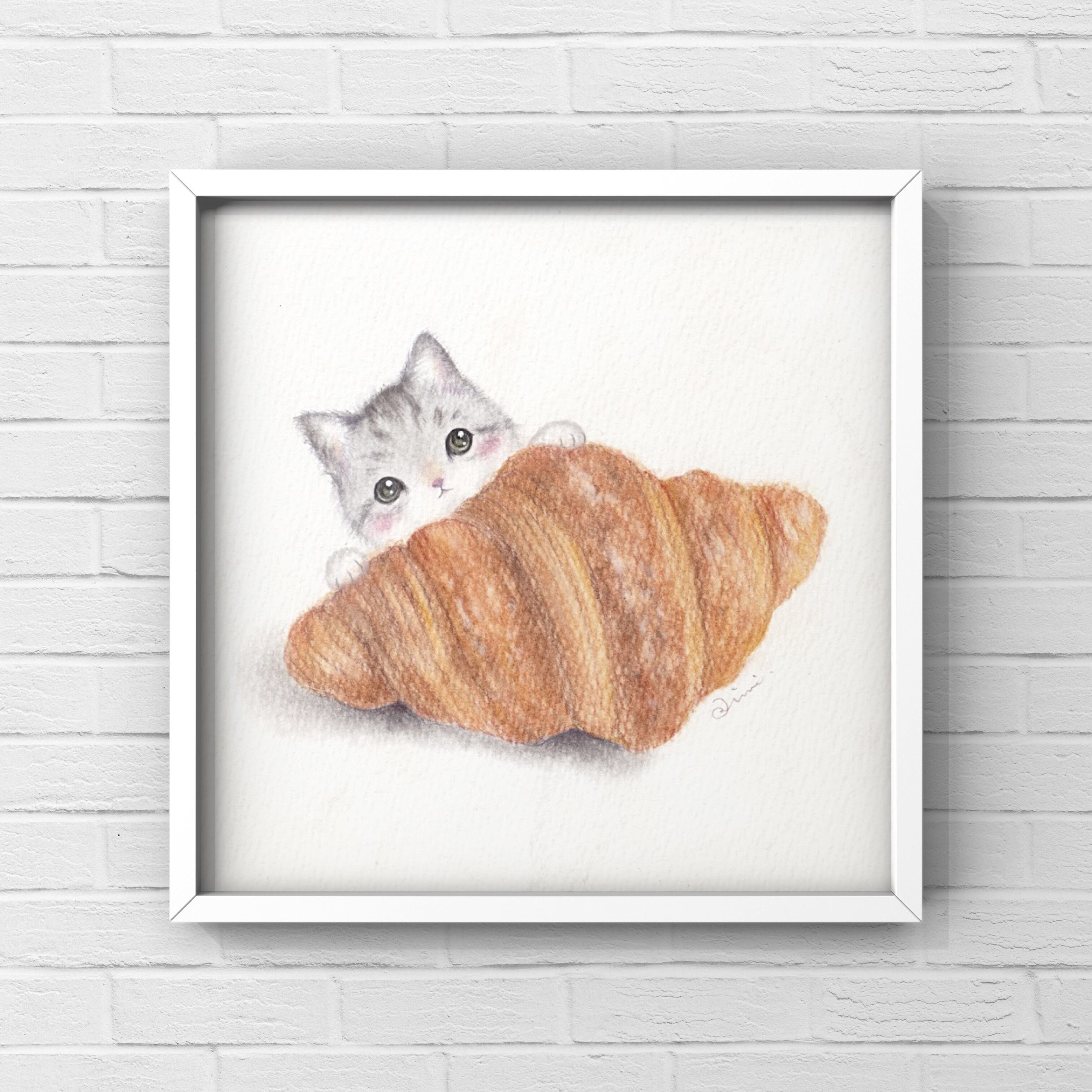 原画 猫 ねこ ※額装済み