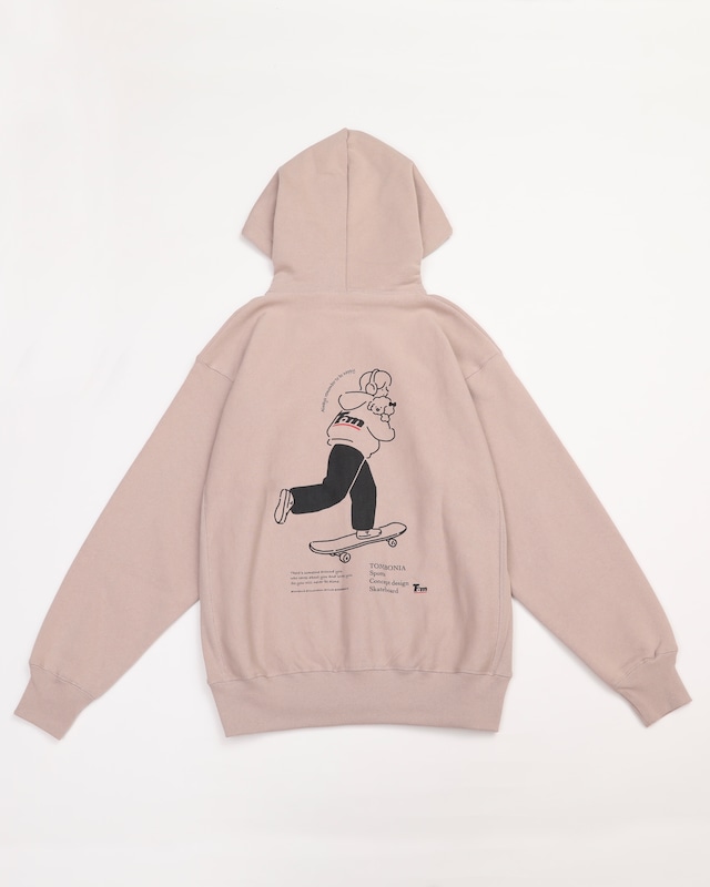 Skater Boy Zip Hoodie Pink Beige