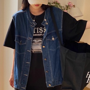 Washed denim vest　2colors　RW0735