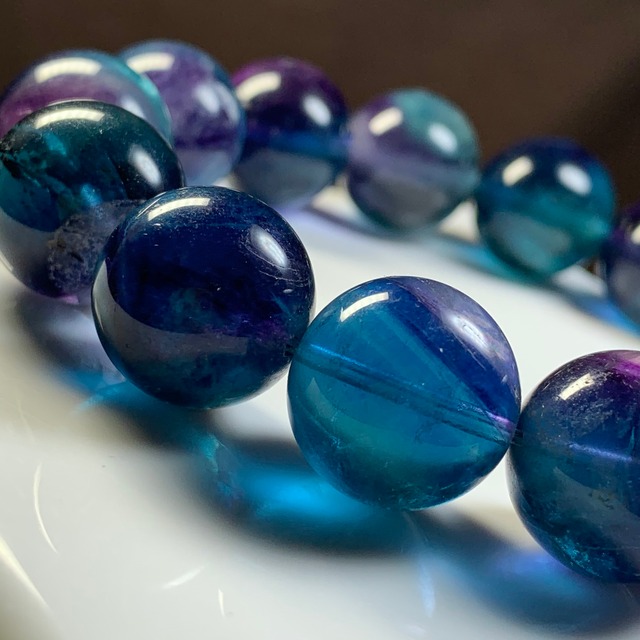4.希少な大玉！グラデーション☆ブルーフローライト ブレスレット