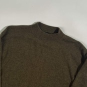 カシミヤ100％ E・V・N イーヴン モックネック ニット セーター M /カーキ系 メンズ