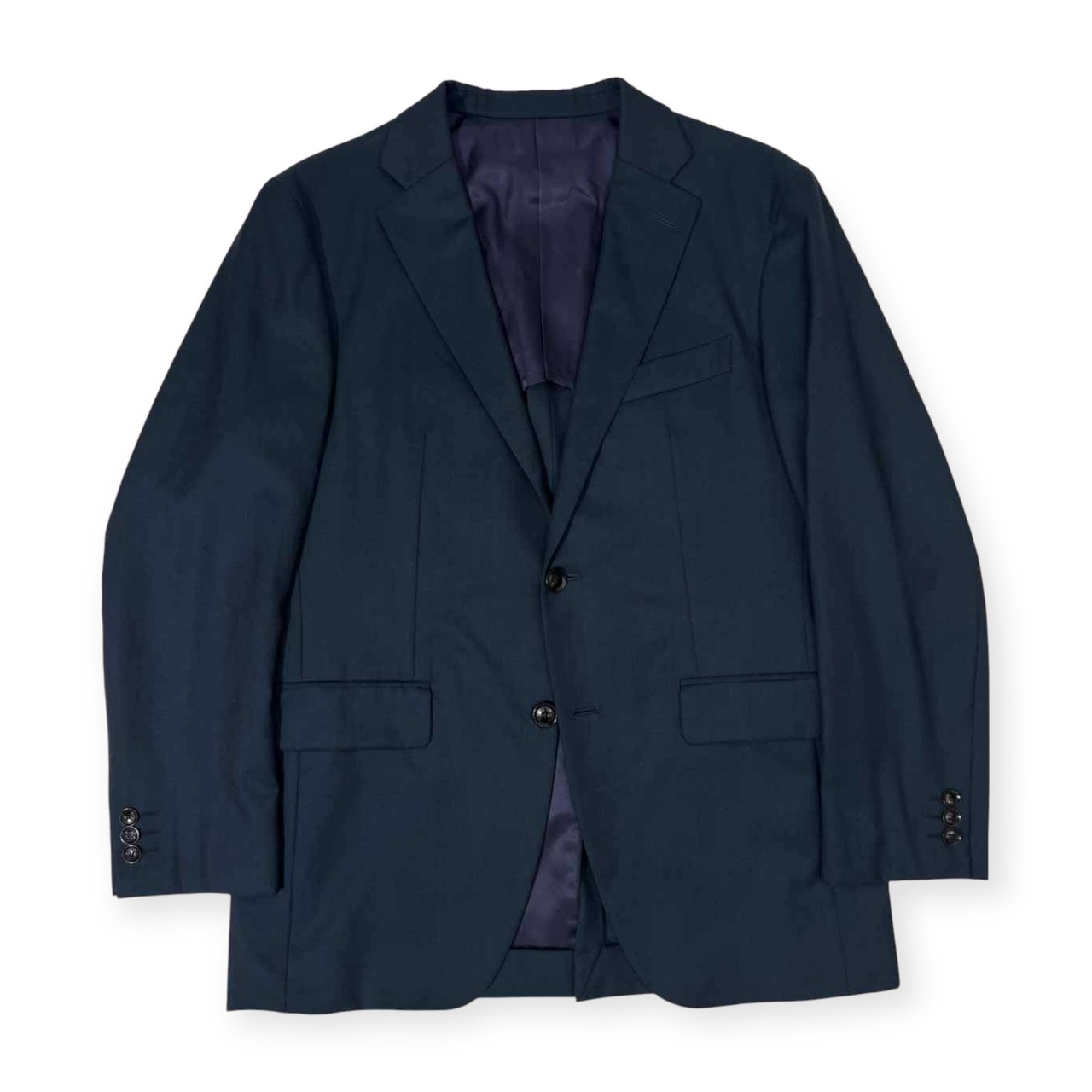 TAKEO KIKUCHI タケオキクチ 2B セットアップ スーツ サマーウール テーラードジャケット スラックスパンツ 3 /ネイビー系/日本製