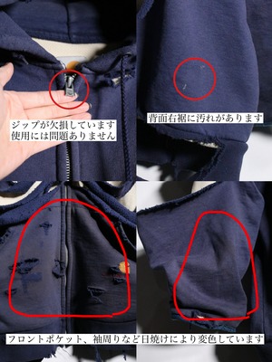 REMAKE / ”carhartt” 肋骨 skull motif punk design zipup foodie