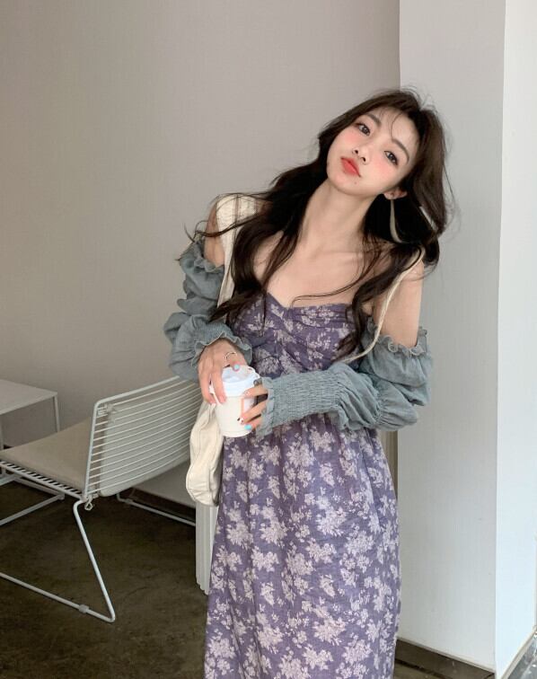 フローラルトップス ドレス サマーロングスカート 夏物 花柄 モンロー47389045361