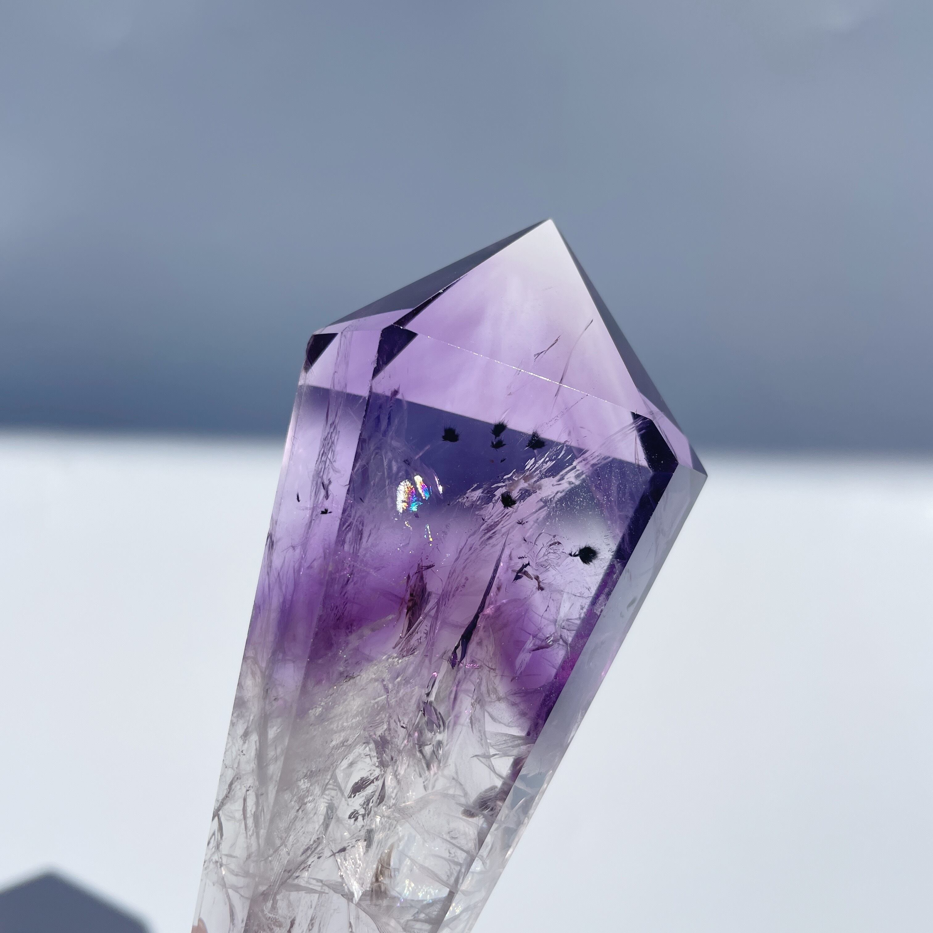 ハイクォリティ！アメジスト×クリアクォーツ ワンド01◇Amethyst