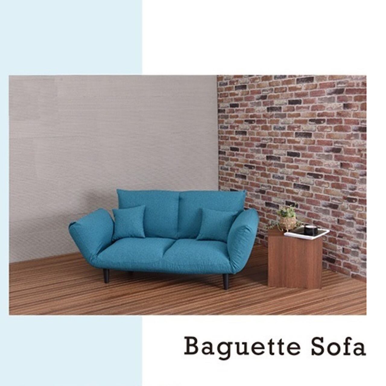 カウチソファー/リクライニングソファー 【2人掛け】 クッション付き 日本製 『バゲット』