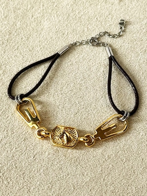 Vintage bit leather cord bracelet | cheval